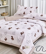 Детский комплект постельного белья с одеялом, «Satin Children Collection», Коричневый