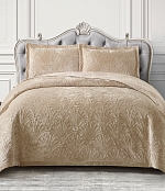 Покрывало Итальянский велюр, Коричневый, Кремовый