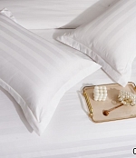 Комплект постельного белья, "Stripe mako satin collection", Белый