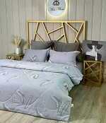 Комплект постельного белья с одеялом "Elita Grande", Велюр, Серебристый,Серый