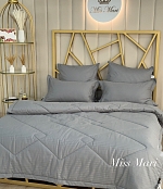 Комплект постельного белья с одеялом "Luxury Classic Collection Strip Cotton", Графит