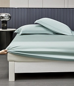 Простынь на резинке и две наволочки Tencel, Нежно-мятный