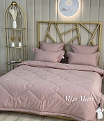 Комплект постельного белья с одеялом "Luxury Classic Collection Strip Cotton", Пудра