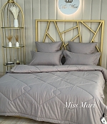 Комплект постельного белья с одеялом "Luxury Classic Collection Strip Cotton", Серый