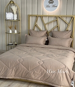 Комплект постельного белья с одеялом "Luxury Classic Collection Strip Cotton", Бежевый